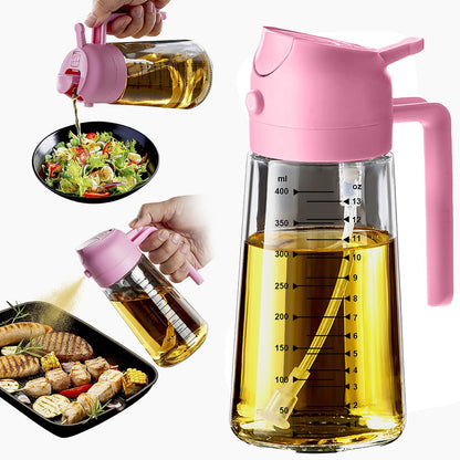 Purilite Select 470ml Glass Oil Sprayer &amp; Dispenser Bottle – 2-in-1 Flip Top - PuriLite