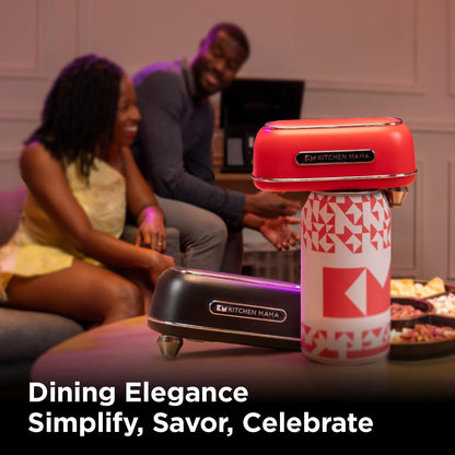 Kitchen Mama Orbit One Stainless Steel Rechargeable Electric Can Opener: Hands-Free, USB-C Charging, Automatic Stop, Smooth Edge, Safety, Blade for Large Cans, Heavy Duty, Soda Can and Pop Can - PuriLite