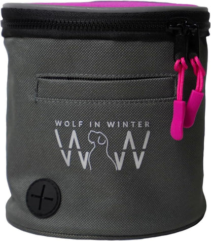 Wolf in Winter Quickdraw XL Dog Treat Pouch Bag for Training with Waste Bag Holder Phone Pocket and Belt Clip – Dog Accessories for Walking Hiking and Puppy Essentials – (Raspberry) - PuriLite