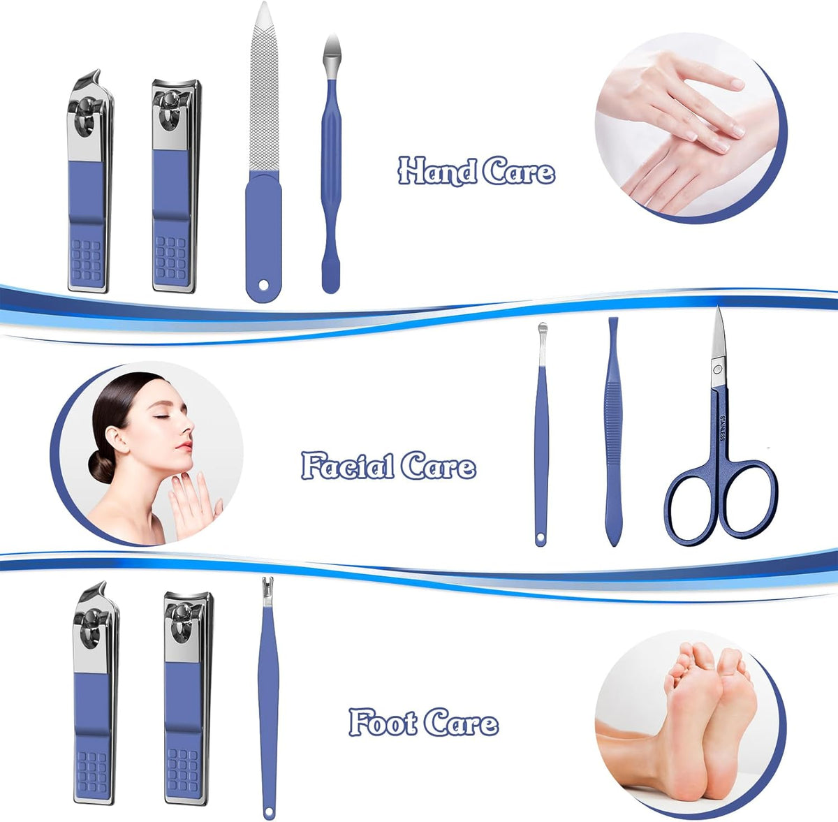 Manicure Set 30 in 1 Nail Clipper set, REDFLOW nail clippers, fingernail & toenail clippers, Manicure Tools, pedicure tools, Suitable for Travel Manicure Kit, Nail Set Kit With Everything Profe - PuriLite