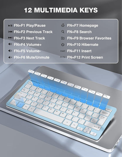 TECKNET Keyboard and Mouse Wireless - Compact 2.4GHz Wireless Keyboard and Mouse Combo with Adjustable DPI, Ultra-Quiet Clicks, Lag-Free Performance for Computer, Laptop, PC, Windows, Mac, Chrome OS - PuriLite