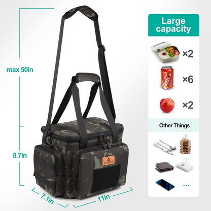 HSHRISH Tactical Large Lunch Bag for Men,Leakproof Insulated Lunch Box, Durable Soft Cooler Bag with Shoulder Strap Lunch Pail for Work Shifts Outdoor - PuriLite