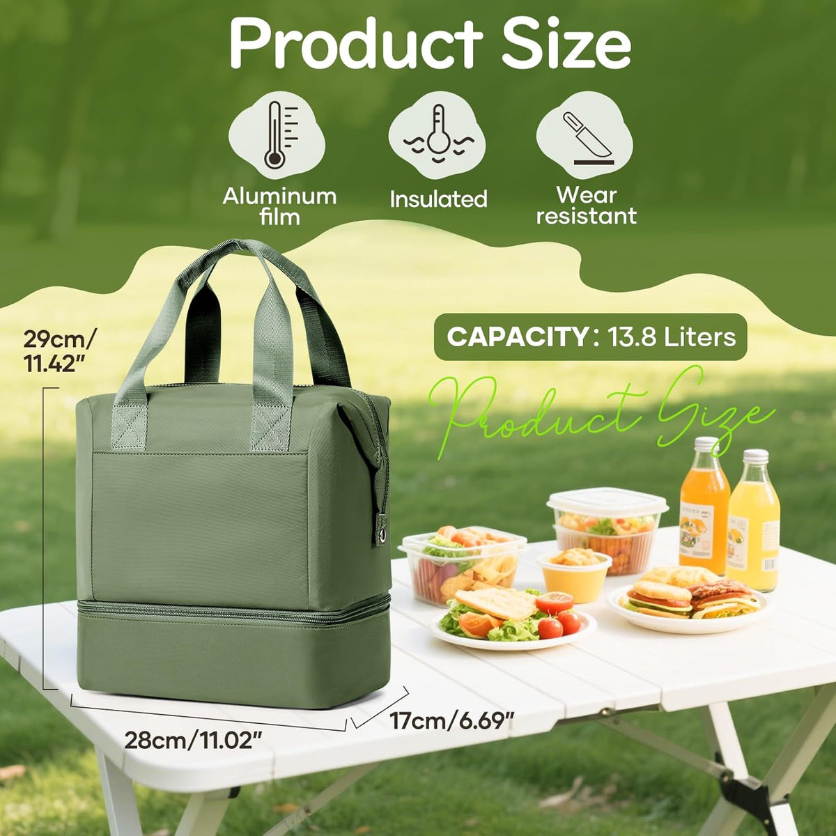 Lunch Bag Insulated Lunch Box Leakproof Lunch Tote Bags for Women Men,Portable Thermal Cooler Bag Lunch Containers with Shoulder Strap for Work, Family, Picnic, School, Outdoor,BBQ C2-Pinkpurple - PuriLite