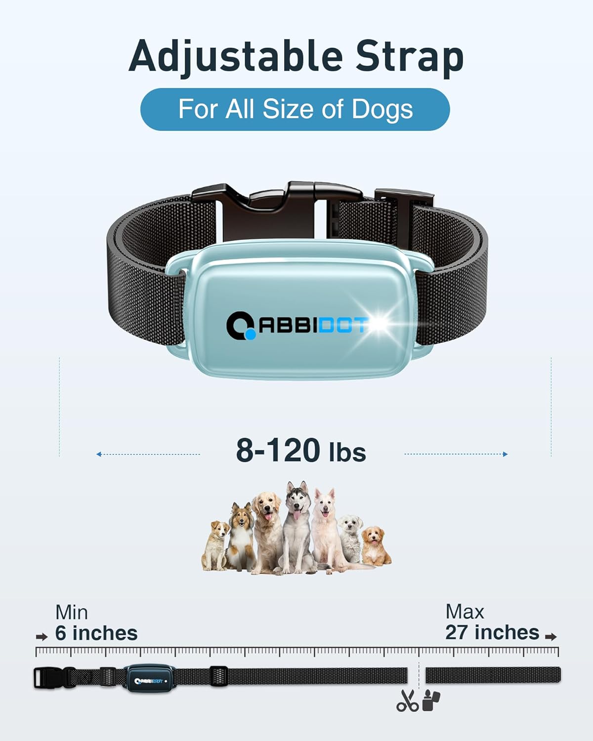 ABBIDOT 3300 Ft Dog Training Collar with Remote - [New Version] Shock Collar, 5 Training Modes, 88 Levels e Collar, Waterproof Training Collar for Small Medium Large Dogs(15~120 lbs) - PuriLite