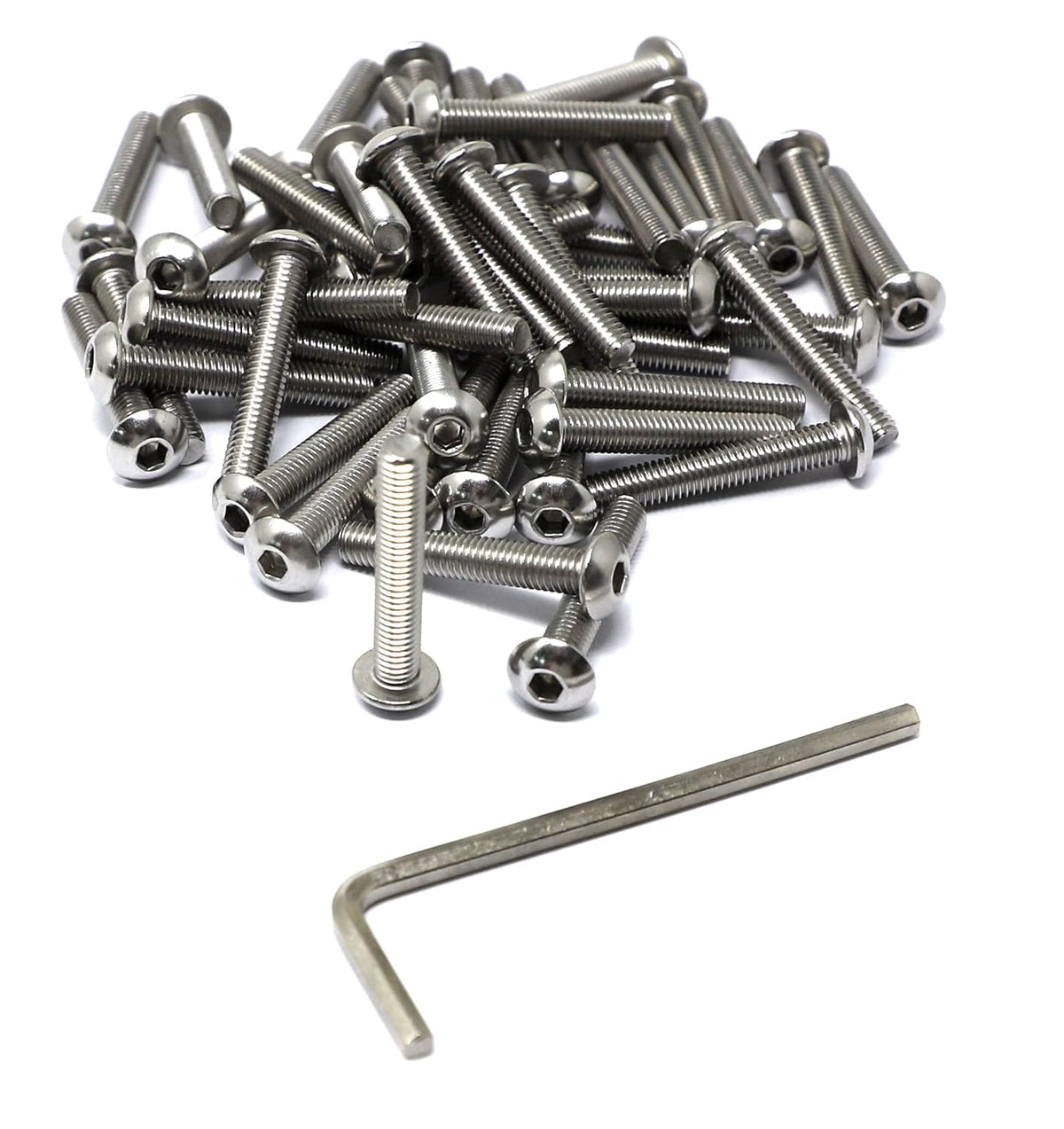 iexcell 50 Pcs M6 x 20mm Thread Pitch 1 mm Stainless Steel 304 Hex Socket Button Head Cap Screws Bolts Kit - PuriLite