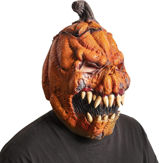 Pumpkin Mask Halloween Gifts Scary Decorations For Adults Creepy Costumes Men Spooky Horror Head Masks With Teeth Outdoor - PuriLite