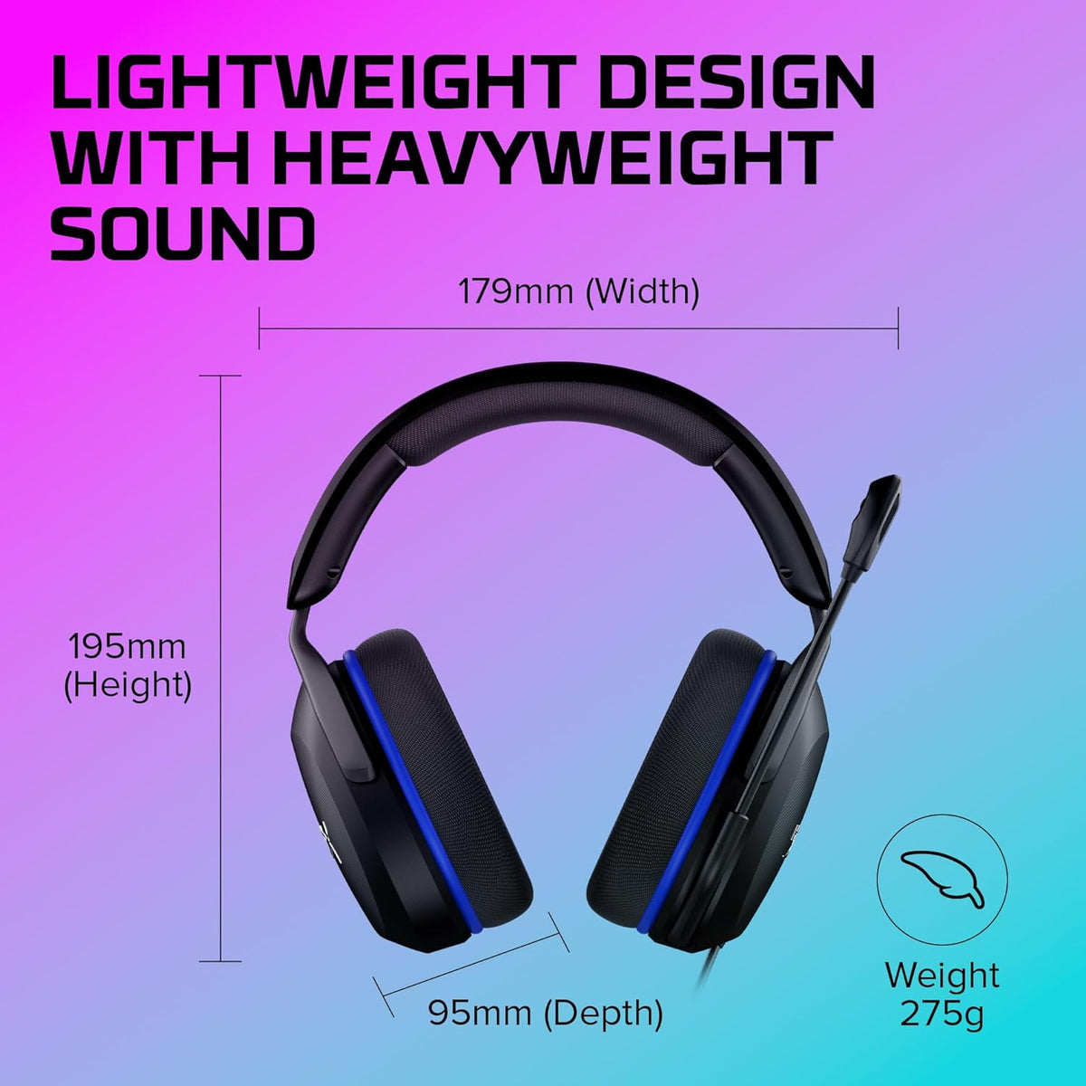 HyperX Cloud Stinger 2 Core – PC Gaming Headset, Lightweight Over-Ear Headset with mic, Swivel-to-Mute mic Function, DTS Headphone:X Spatial Audio, 40mm Drivers,Black - PuriLite