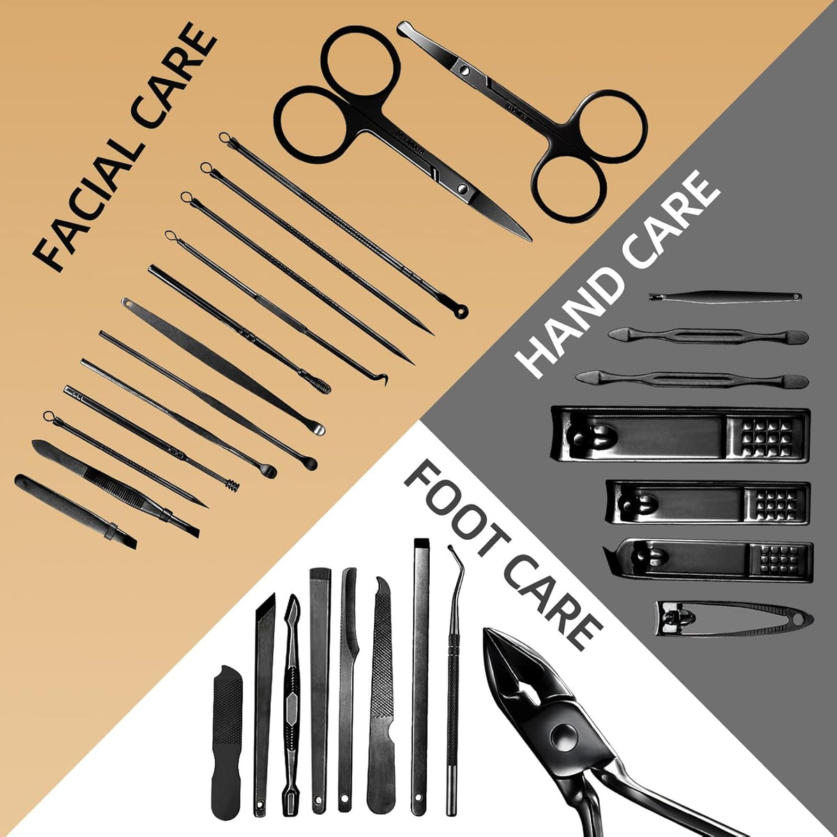 Manicure Set 30 in 1 Nail Clipper set, REDFLOW nail clippers, fingernail & toenail clippers, Manicure Tools, pedicure tools, Suitable for Travel Manicure Kit, Nail Set Kit With Everything Profe - PuriLite