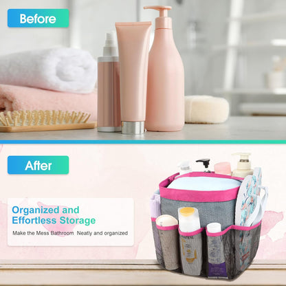 Attmu Mesh Shower Caddy Portable for College Dorm Room Essentials with 8 Pockets, Hanging Shower Caddy Basket Tote Bag Toiletry Accessories for Bathroom - PuriLite