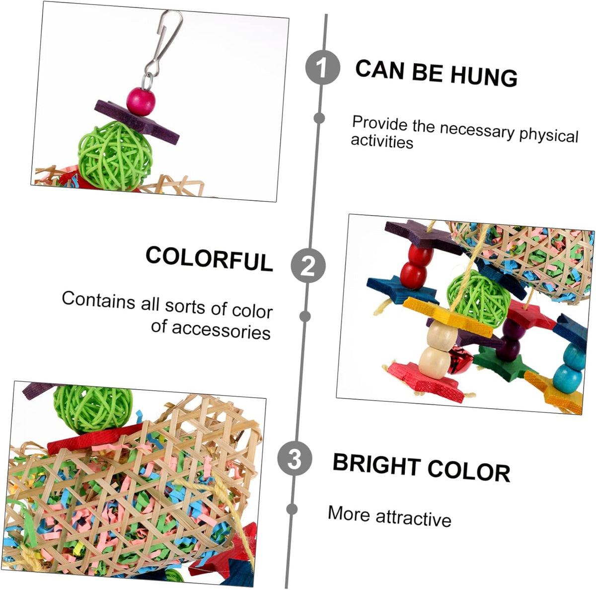 Kisangel 6pcs Parrot Toys for Bird Cage Accessories Useful Parrot Chewing Toys for Pet Supplies