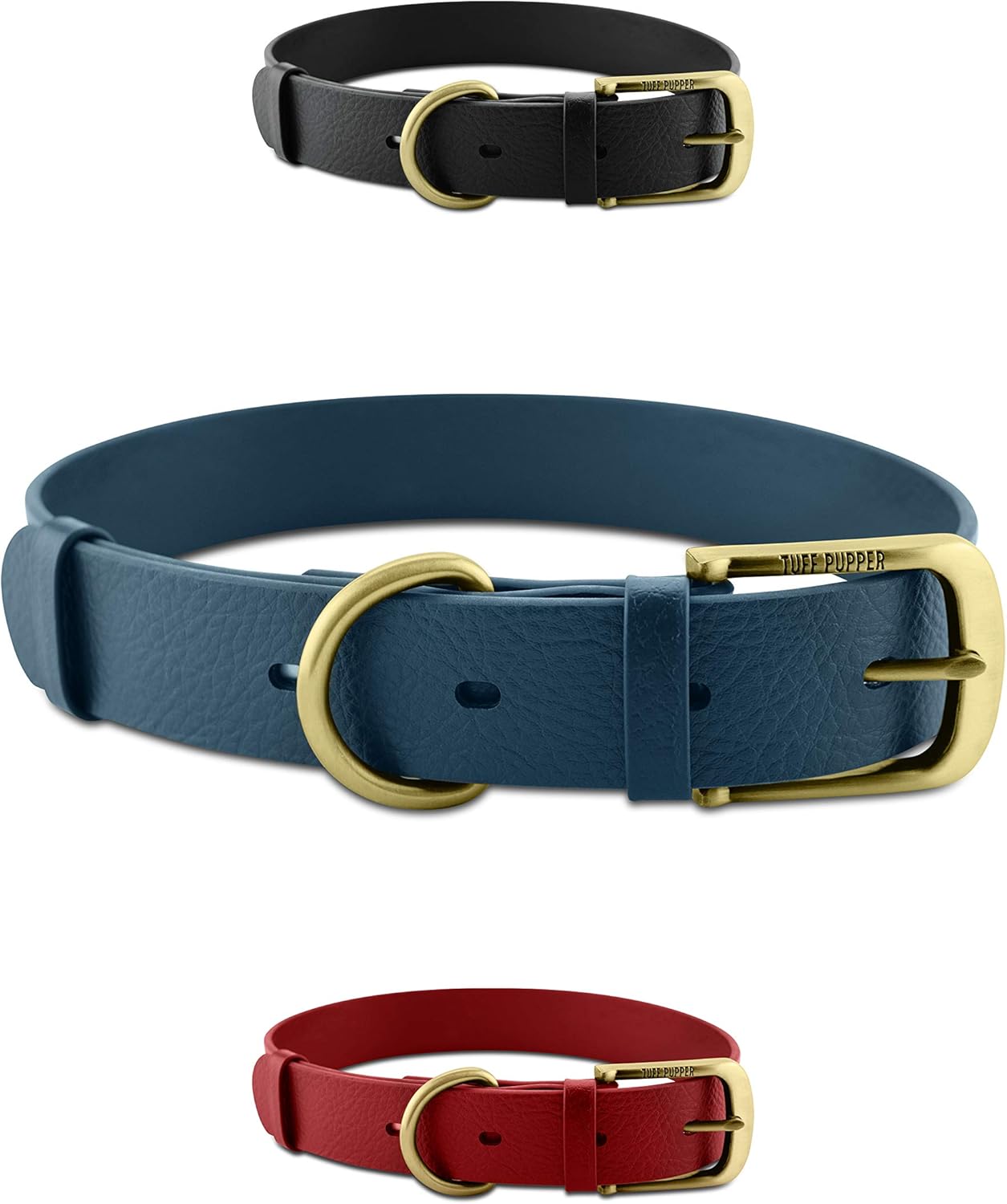 Tuff Pupper Classic Heavy Duty Dog Collar | 10x Stronger Than Leather | 100% Waterproof & Odor Proof Dog Collar | Tough Rust-Proof All Metal Hardware - PuriLite