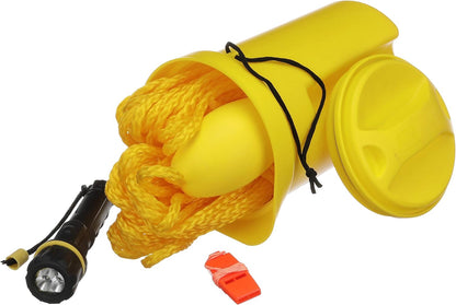 Seachoice Boat Bailer Safety Kit, Includes Flashlight, Whistle, 50 Ft. Line and Bailer - PuriLite