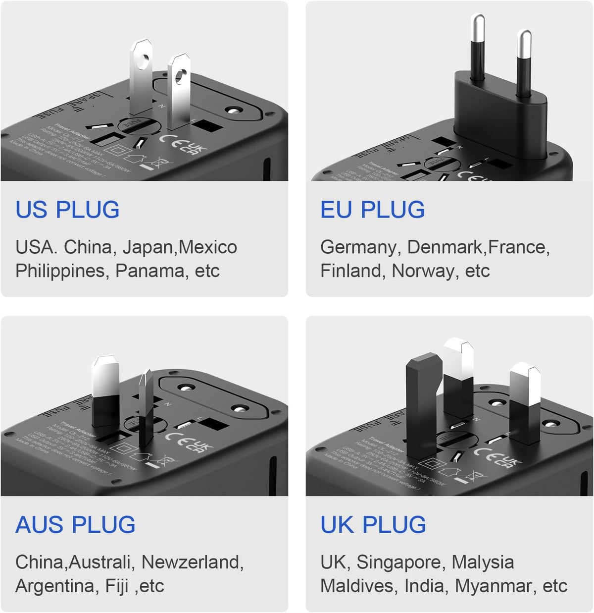 Universal Travel Adapter, DIWILI International Power Adapter