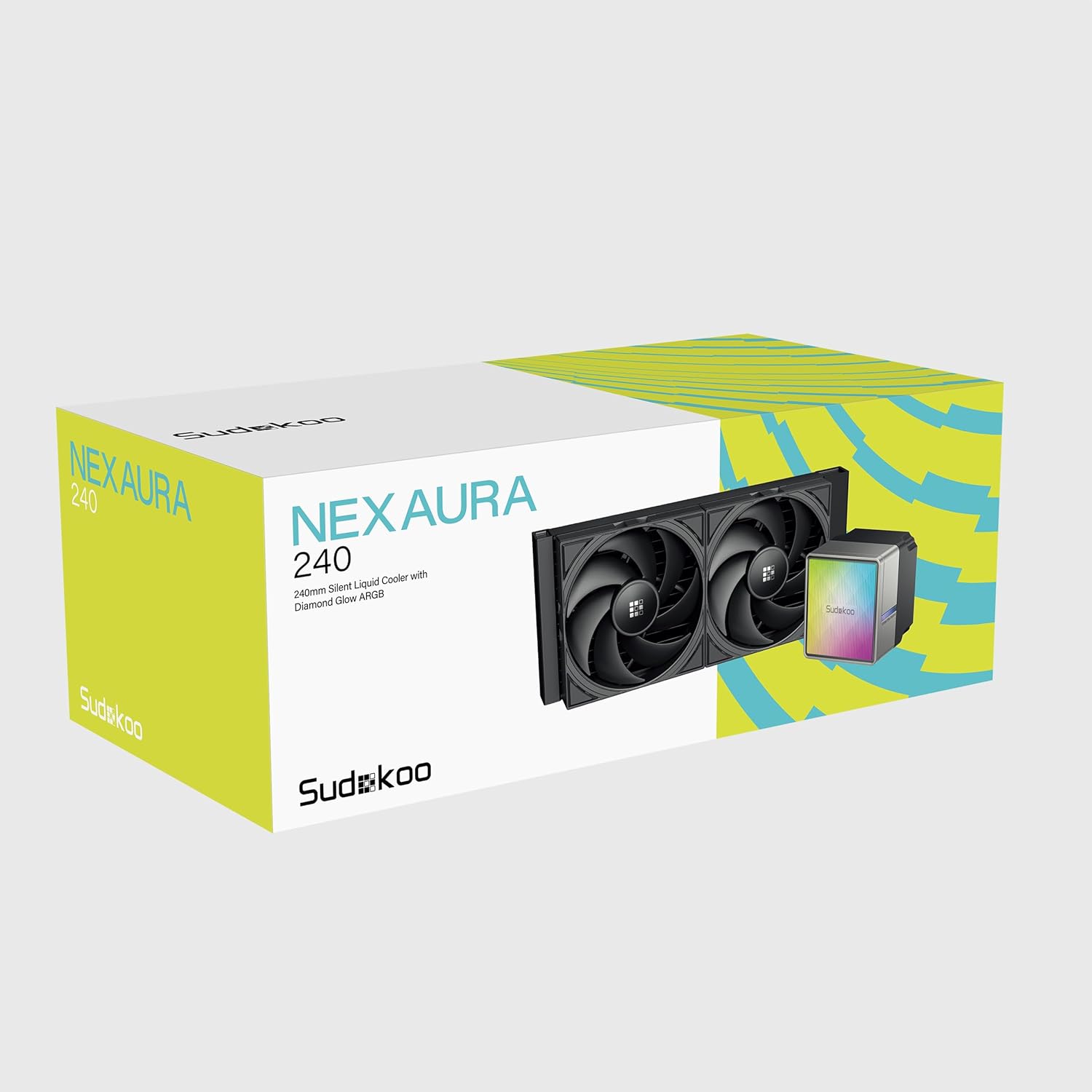 Sudokoo NEXAURA 240 Liquid CPU Cooler: 240mm AIO CPU Cooler with PWM Pump & ARGB Pump Head - Water Cooling with FDB Fans for Intel LGA 1851/1700/1200/115X AMD AM5/AM4 - Black - PuriLite
