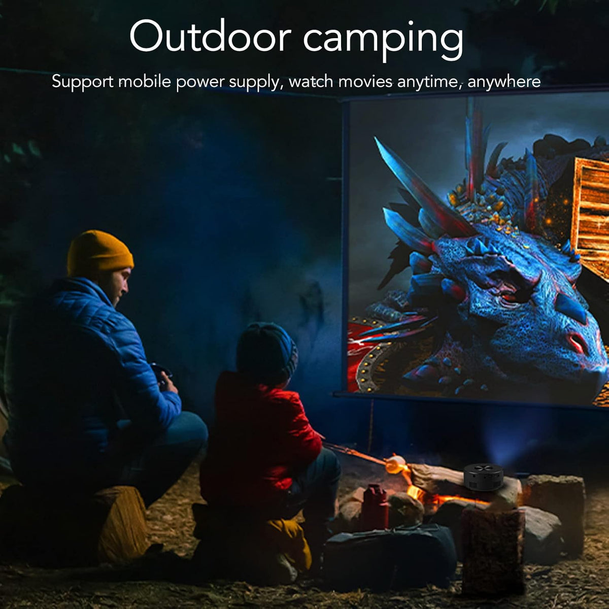 Mini LED Projector for Cellphone, HD Pokect Projector Built in 2W Speaker, Movie Projector Plug and Play for Home Theater/Outdoor Camping(Compatible with iOS Android) - PuriLite