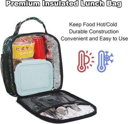 Lunch Box for Men Women Adults Small Lunch Bag for Office Work Picnic - Reusable Portable Lunchbox, Black - PuriLite