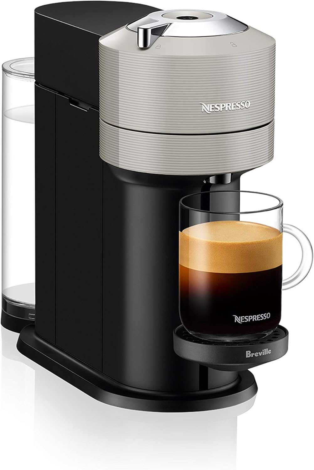 Nespresso Vertuo Next Coffee and Espresso Machine by Breville with Aeroccino Milk Frother - Light Grey - PuriLite