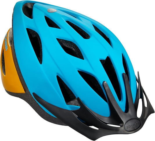 Schwinn Thrasher Kids Bike Helmet, Boys and Girls, Fits 50-54cm Circumference, Ages 5-8 Year Olds, Lightweight, Detachable Visor, CPSC Safety Certified, Child, Blue/Orange - PuriLite