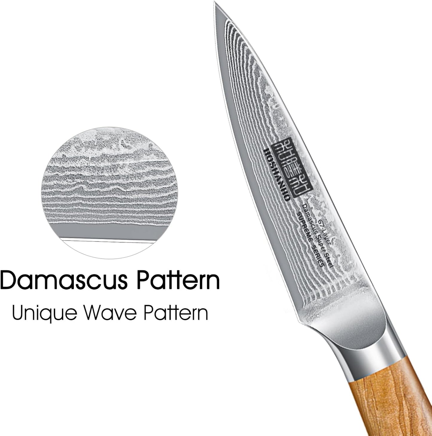 HOSHANHO Damascus Fillet Knife 7 Inch, Professional VG-10 Super Steel Boning Knife, Ultra Sharp Fish Knife with Ergonomic Handle - PuriLite