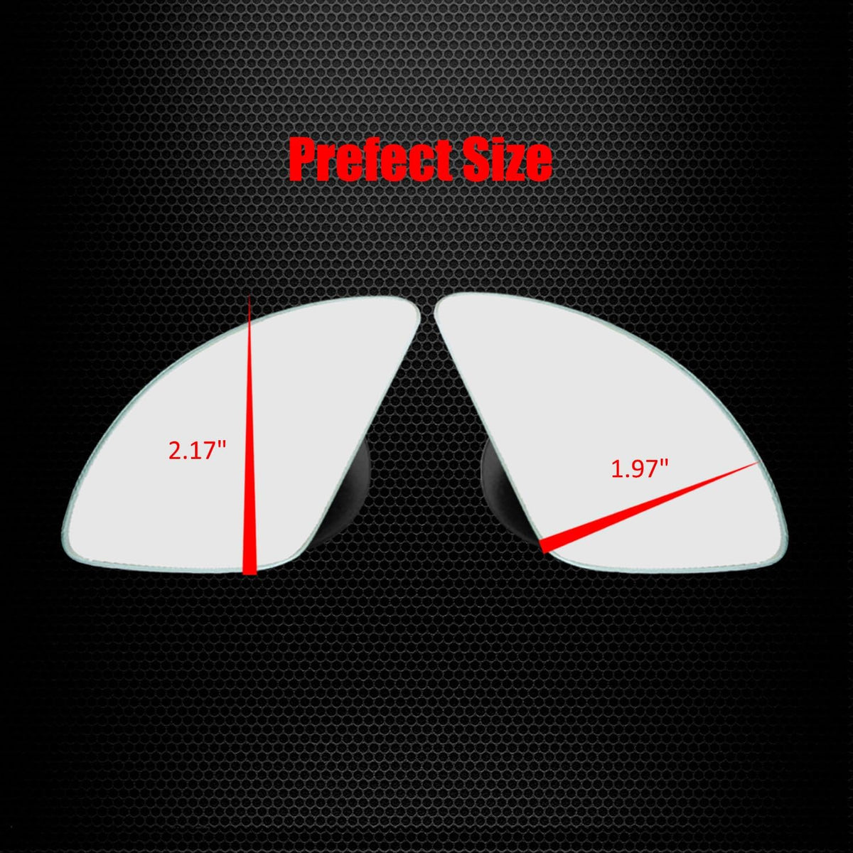 Ampper Blind Spot Mirror, 2" Round HD Glass Frameless Convex Rear View Mirror, Pack of 2 - PuriLite