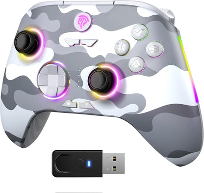 EasySMX X15 PC Controller - Enhanced Wireless Bluetooth Controller with Hall Joysticks/Hall Triggers/RGB Lighting - No Stick Drift, No Dead Zone - Work for Windows PC, Android, Steam and Switch - PuriLite