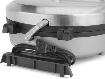Cuisinart 4-Slice Round Belgian Waffle Maker, Non-Stick Coated Plates, Silver (WAF-200C) - PuriLite