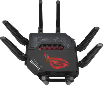 ASUS ROG Rapture WiFi 6E Gaming Router (GT-AXE16000) - Quad-Band, 6 GHz Ready, Dual 10G Ports, 2.5G WAN Port, AiMesh Support, Triple-Level Game Acceleration, Lifetime Internet Security, Instant Guard - PuriLite