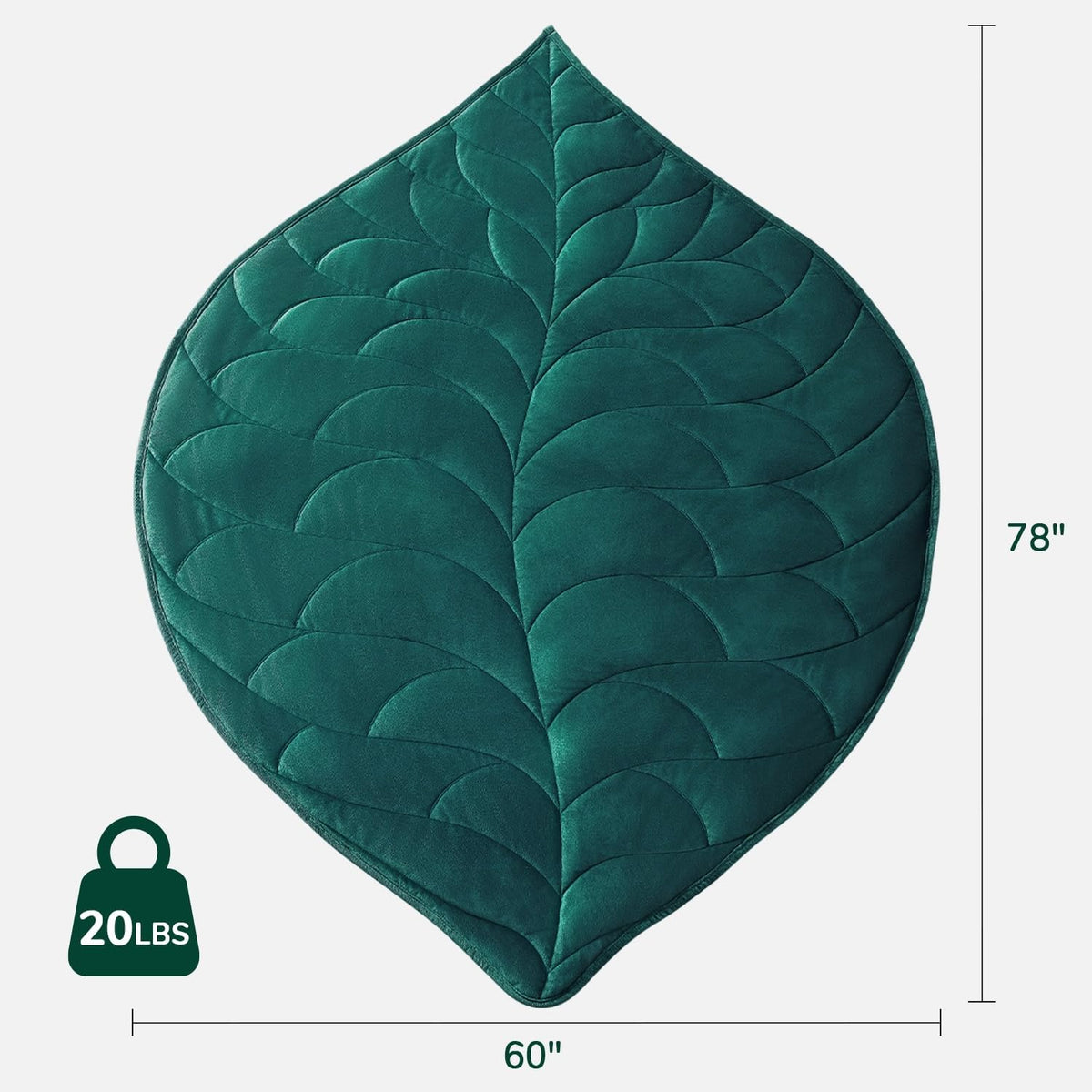 Weighted Blanket for Adults, 20 lbs, 60" x 78" washable Blankets, Green