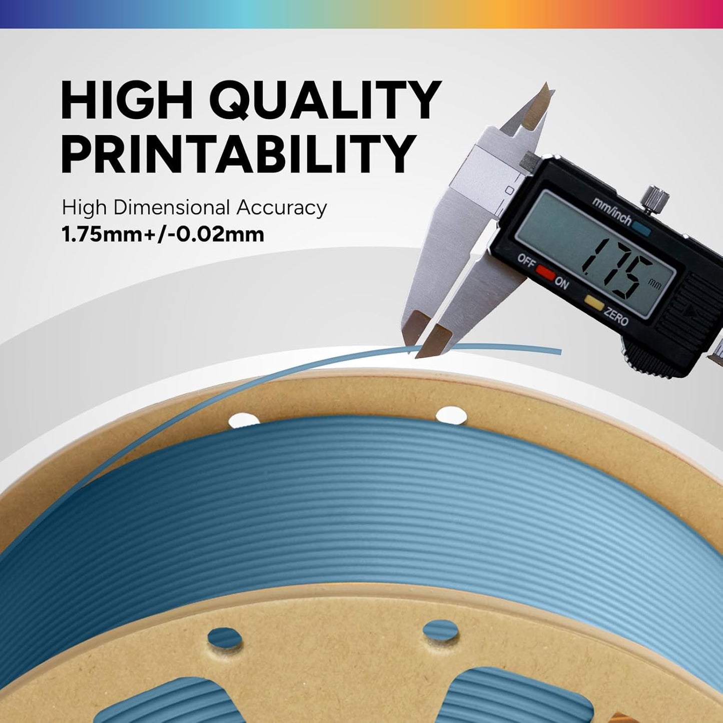 OVERTURE PLA Filament 1.75mm PLA 3D Printer Filament, 1kg Cardboard Spool (2.2lbs), Dimensional Accuracy +/- 0.02mm, Fit Most FDM Printer (Black 1-Pack) - PuriLite
