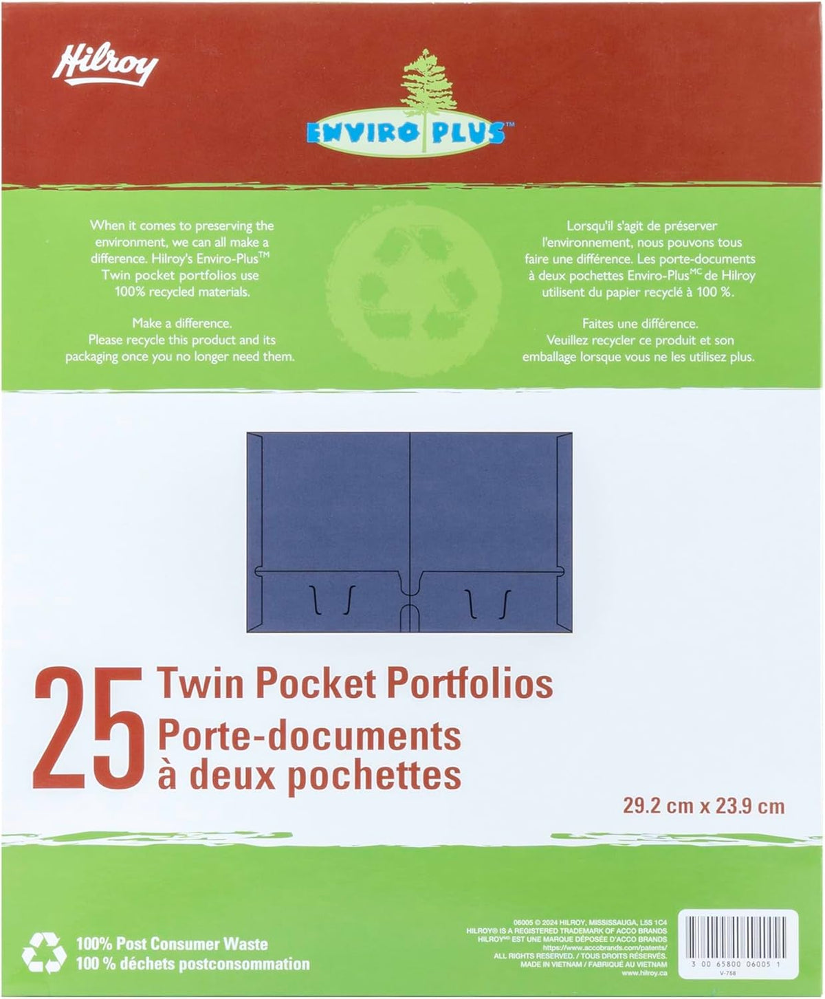 Hilroy Twin Pocket Portfolios, 9.5" x 11.75", 4-Pack, Assorted Colours (06042) - PuriLite