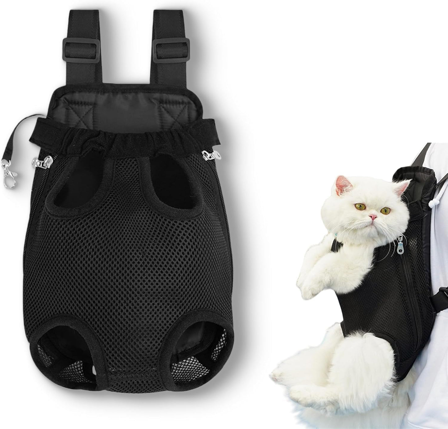 Liahelianx Pet Backpack for Dogs&Cats-Outdoor-Ready Adjustable Chest Straps,Ventilated Mesh Window&Legs-Out Design,Lightweight Travel Backpack for Hiking/Camping (Small to Medium Pets) (Pink) - PuriLite