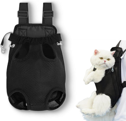 Liahelianx Pet Backpack for Dogs&Cats-Outdoor-Ready Adjustable Chest Straps,Ventilated Mesh Window&Legs-Out Design,Lightweight Travel Backpack for Hiking/Camping (Small to Medium Pets) (Pink) - PuriLite