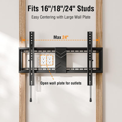 Tilting TV Wall Mount Bracket, Universal TV Mount Low Profile for 26-55 Inch Flat Screen TVs, Ultra Slim, Easy to Install with Tilting Knob, Fits 12''/16'' Studs, Max VESA 400x400mm, 99 lbs. ELIVED - PuriLite