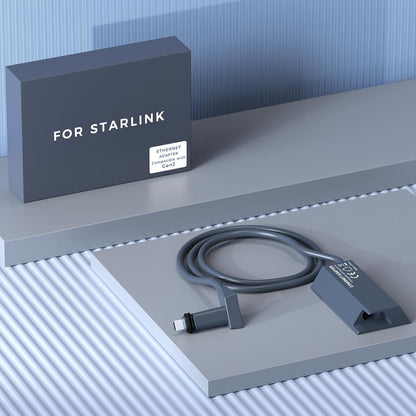 Starlink Ethernet Adapter V2 for Gen 2 Rectangular Dish and Mesh WiFi Router - RJ45 Gigabit Converter for Wired Network Devices (3.3FT/1M) - PuriLite
