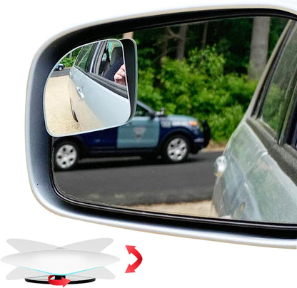 Ampper Blind Spot Mirror, 2" Round HD Glass Frameless Convex Rear View Mirror, Pack of 2 - PuriLite