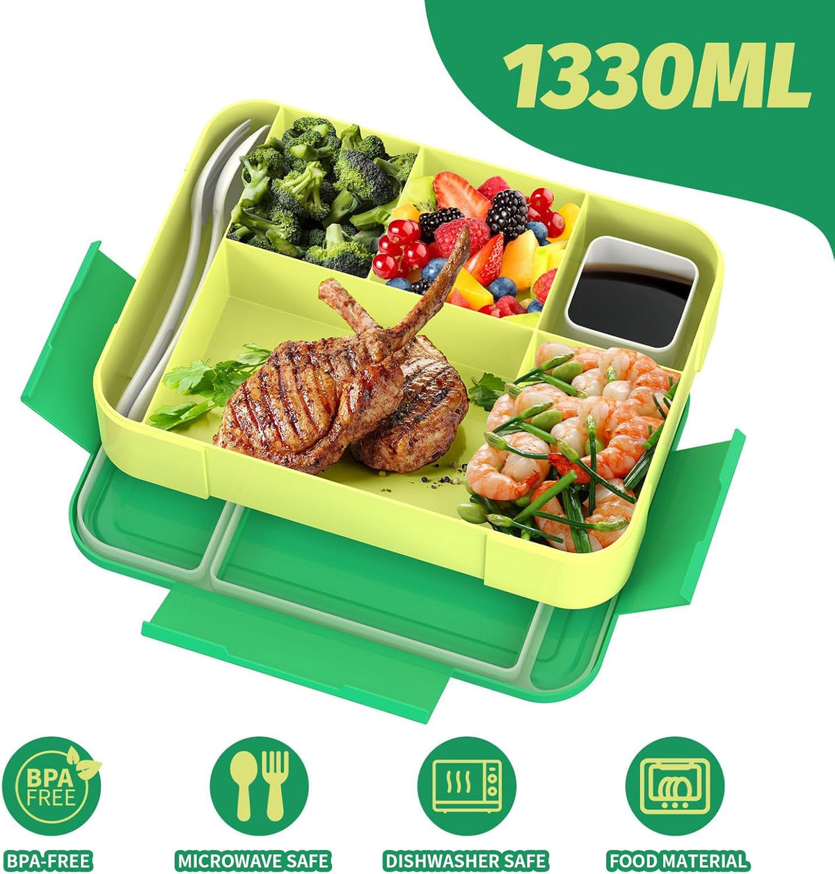 Hap Tim Bento Box Lunch Box for Kids (CA1265-BL) - PuriLite