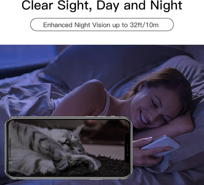 360° View 2K Pet Camera with Phone App, Indoor Security Camera, P2T Baby Monitor, Pan/Tilt, Motion & Sound Detection, Night Vision,Two-Way Audio, Works with Alexa - PuriLite