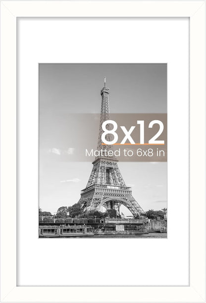 upsimples 11x14 Picture Frame, Display Pictures 8x10 with Mat or 11x14 Without Mat, Wall Hanging Photo Frames, Black - PuriLite