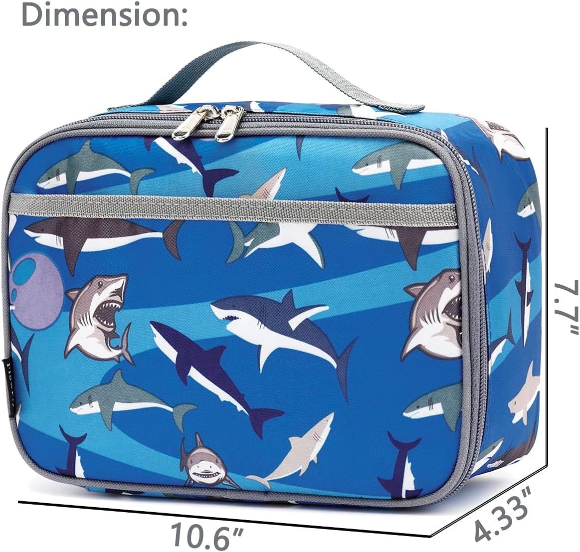 FlowFly Kids Lunch Box Insulated Soft Bag Mini Cooler Back to School Thermal Meal Tote Kit for Girls, Boys, Black - PuriLite