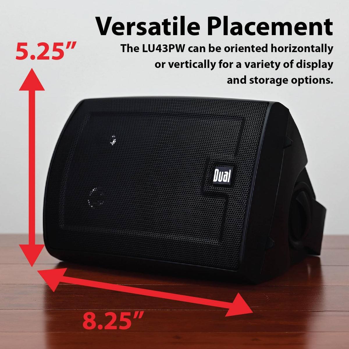 Dual Electronics LU43PB 4 inch 3-Way High Performance Indoor, Outdoor & Bookshelf Studio Monitor Speakers with Swivel-Black - PuriLite