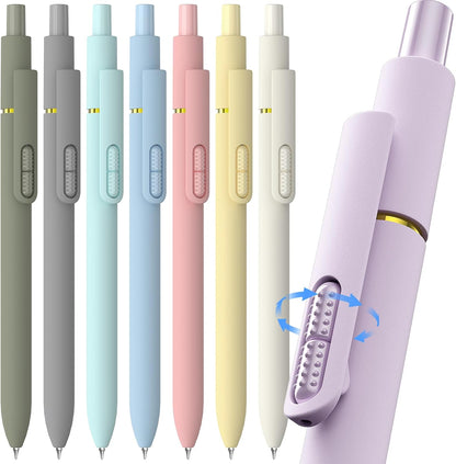 inkipen 8-Pack Gel Pens | 0.5mm Gel Pen | Black Ink Pen | Fine Point Pen | Retractable Pen | School and Office Pen - PuriLite
