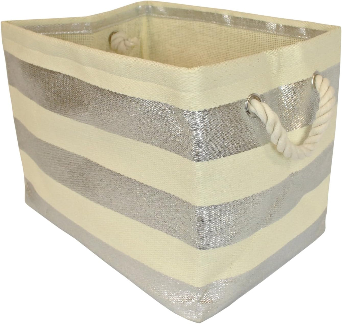 DII Storage Basket or Bin, Collapsible & Convenient Storage Solution for Office, Bedroom, Closet, Toys, Laundry (Large) - Pink Rugby Stripe - PuriLite