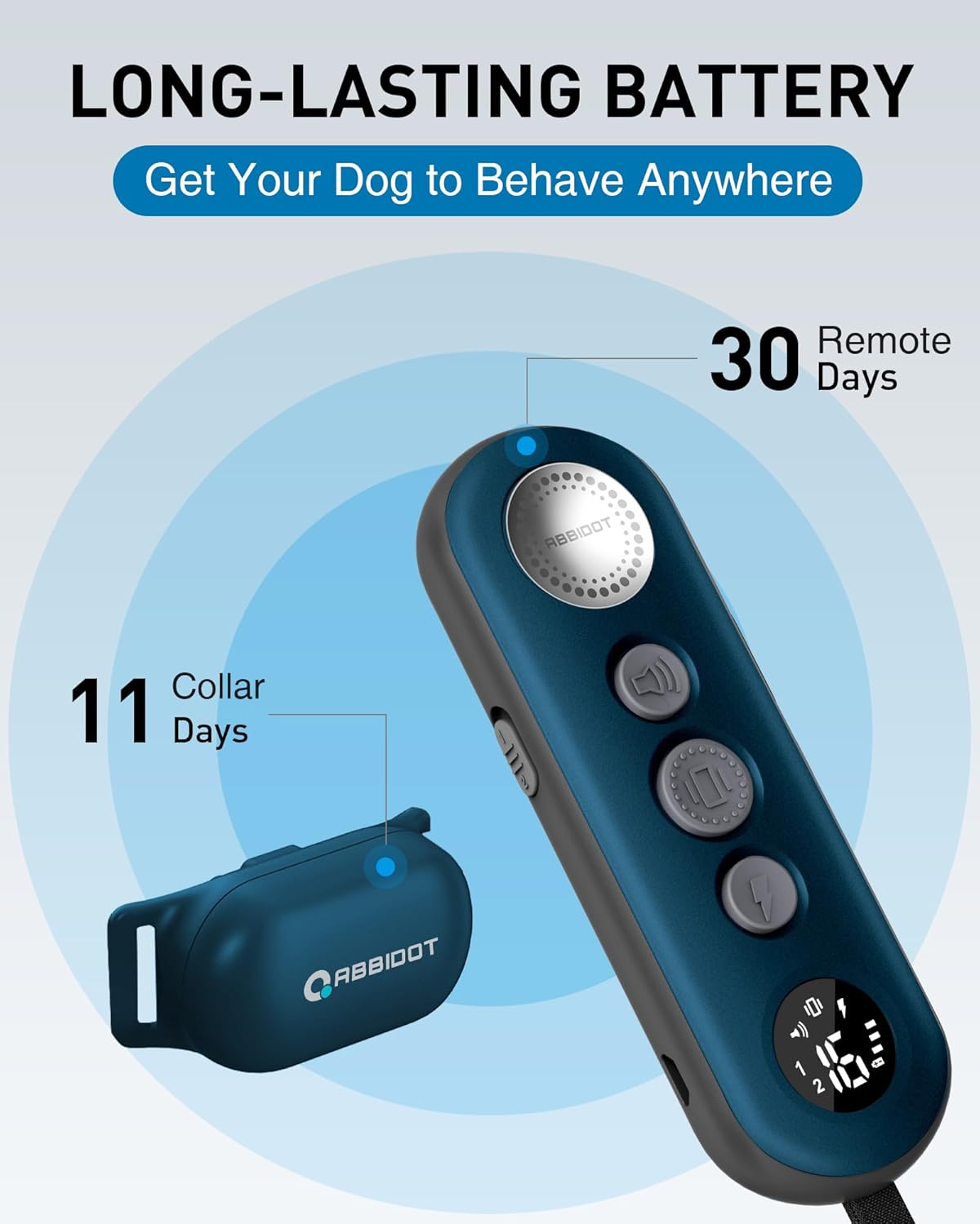 ABBIDOT Shock Collar (8-120 lbs) - Small Size Dog Training Collar with Remote Waterproof Rechargeable Dog Shock Collar with Remote E Collar for Small Medium Large Dogs (Light Pink) - PuriLite