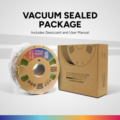 OVERTURE PLA Filament 1.75mm PLA 3D Printer Filament, 1kg Cardboard Spool (2.2lbs), Dimensional Accuracy +/- 0.02mm, Fit Most FDM Printer (Black 1-Pack) - PuriLite
