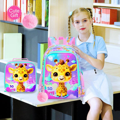 3pcs Backpack for Boys and Girls, 16” Kids Kindergarten Bookbag with Lunch Box, Cute Elementary Backpacks for Boy Girl - PuriLite