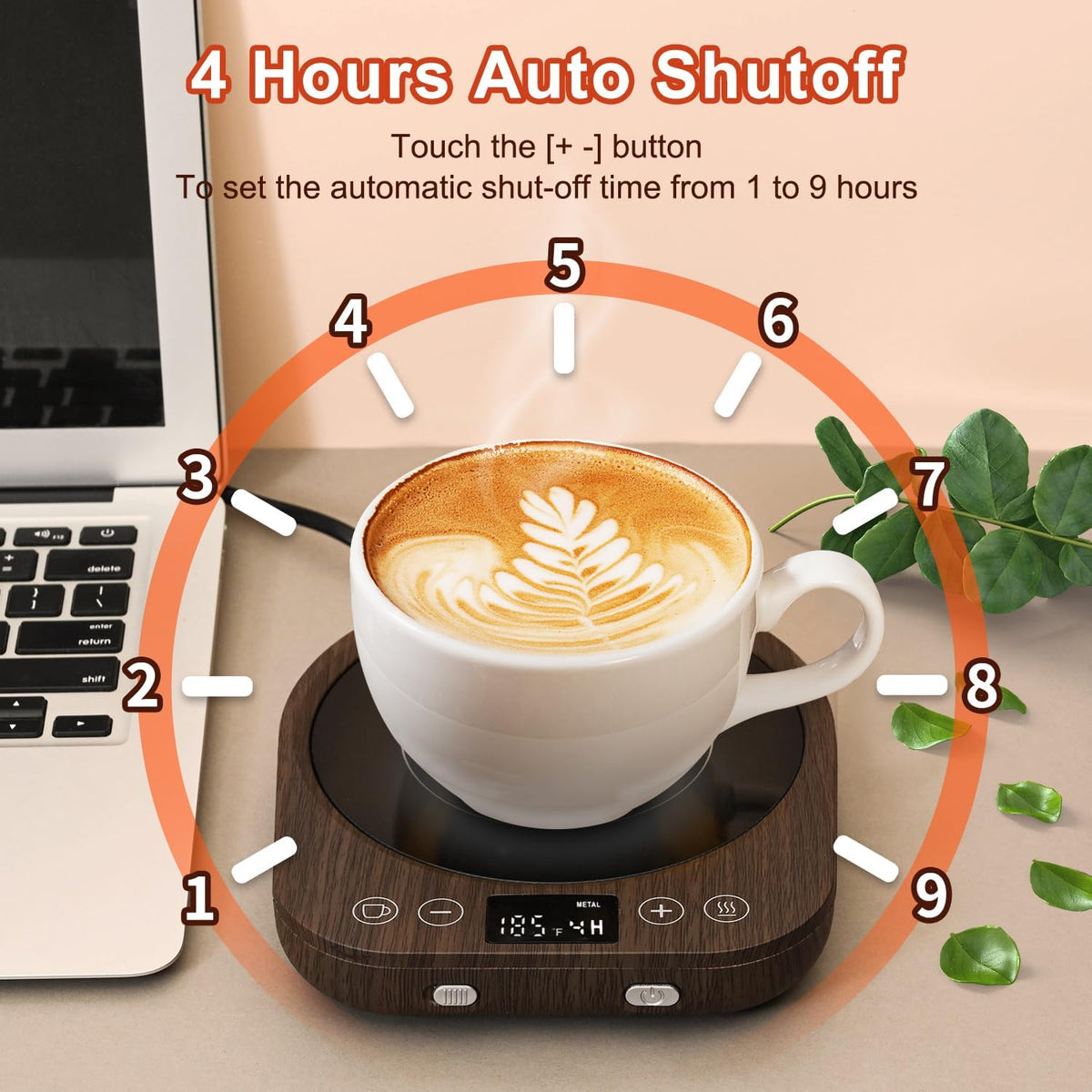 Coffee Mug Warmer, New Upgrade Gravity-Induction Mug Warmer for Desk with 9 Temperature Settings, 1-9 Timer Smart Candle Cup Warmer Beverage Coffee Warmer for Home & Office… - PuriLite