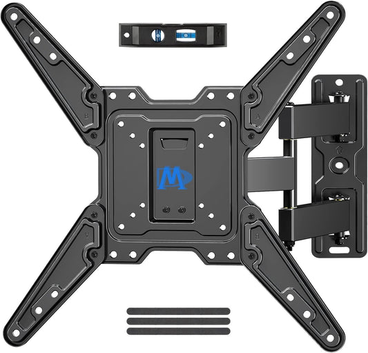 Mounting Dream TV Mount for Most 26-55 Inch TVs, Full Motion TV Wall Mount with Perfect Center Design on Single Stud Articulating Mount Max VESA 400x400mm up to 77 LBS, MD2413-MX - PuriLite