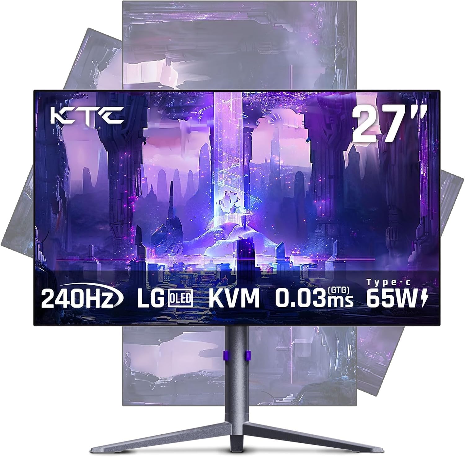 KTC 32 Inch 2K Computer Monitor, IPS 1440p Monitor with Ultra-Thin Bezels, HDR10, Freesync/G-sync, HDMI/DP Ports, Tilt Adjustable, Eyecare, Ideal for Business, Office, and Casual Gaming - PuriLite