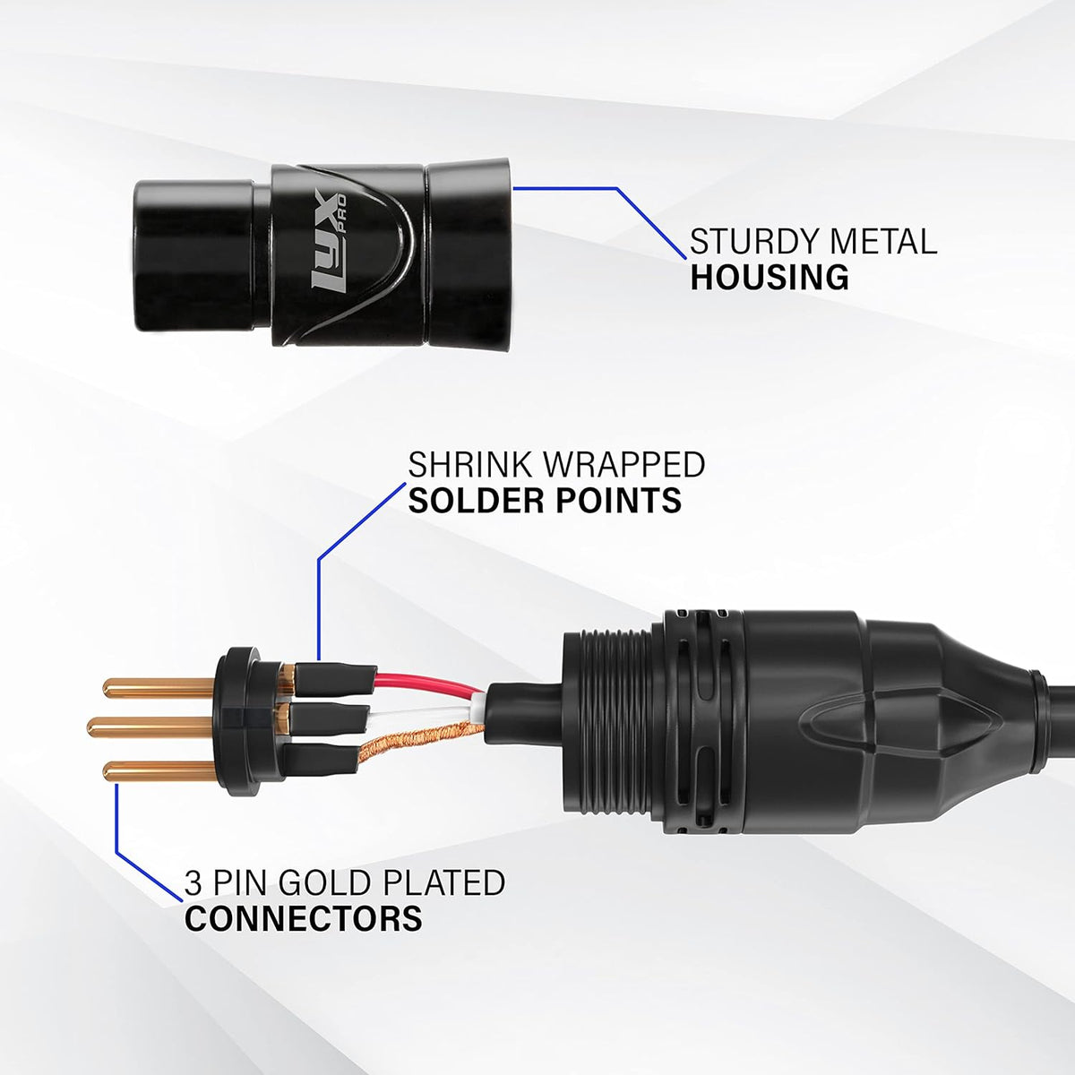 LyxPro 6 Feet XLR Microphone Cable Balanced Male to Female 3 Pin Mic Cord for Powered Speakers Audio Interface Professional Pro Audio Performance and Recording Devices - Blue - PuriLite
