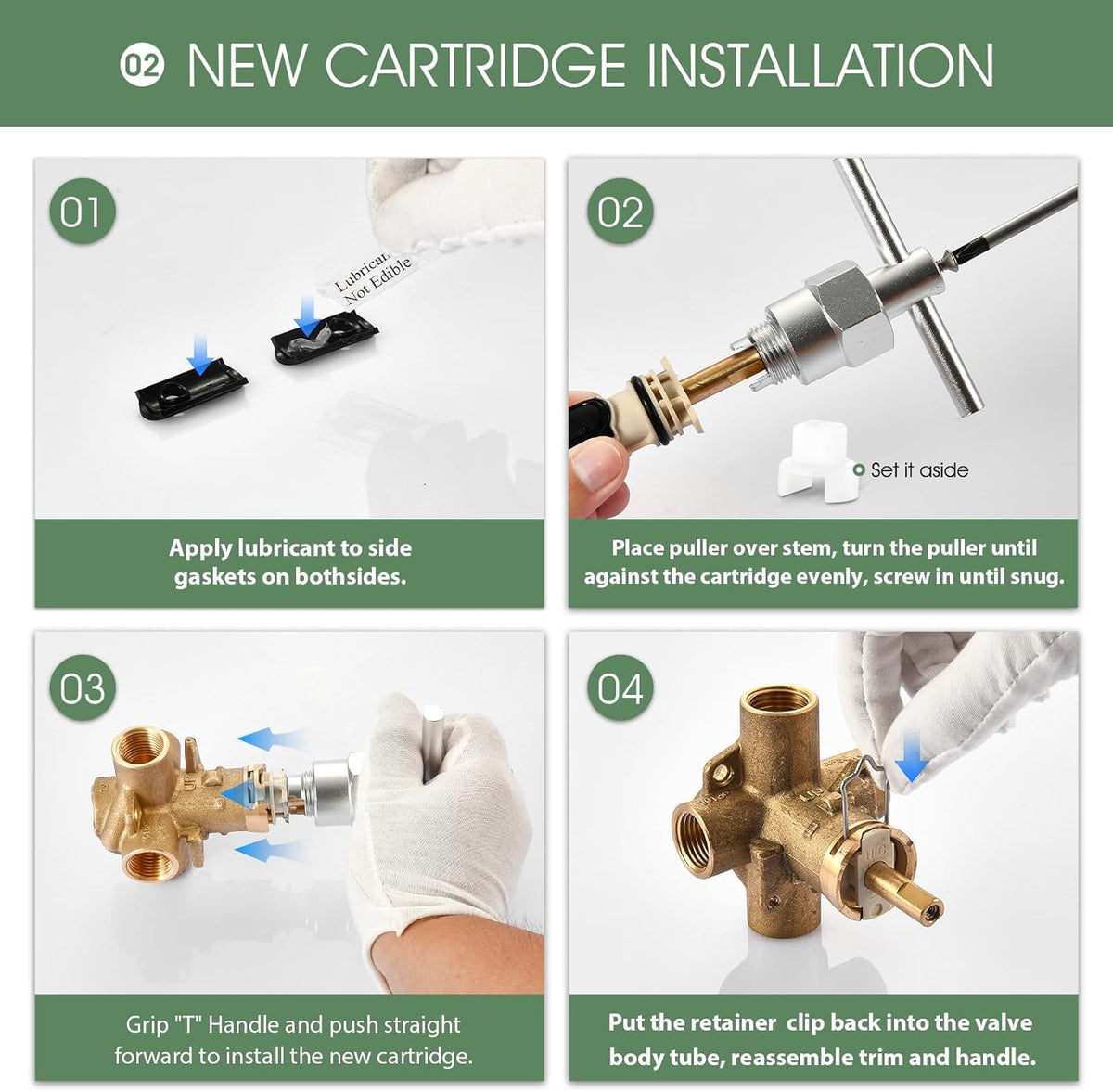 1222 Replacement Cartridge for One Handle Posi Temp Shower Cartridge Replacement,Brass & Plastic,Without Removal Tool - PuriLite